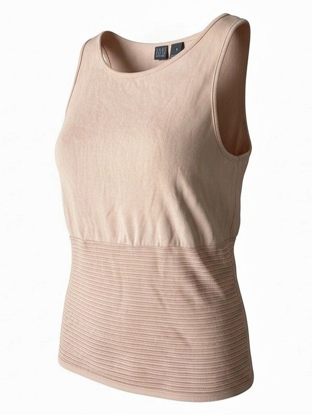 Saks Fifth Avenue Ribbed Waist Tank Top in Pink Like - Small